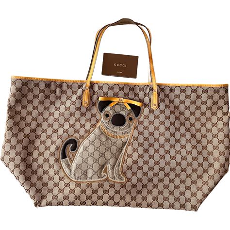 gucci pet canvas|Gucci canvas large tote.